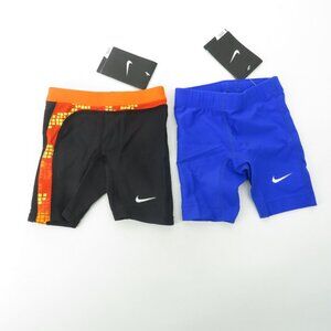 Nike Boys Jammer Swimwear Shorts Black Orange Blue Size 4-5 (20) NWT $98